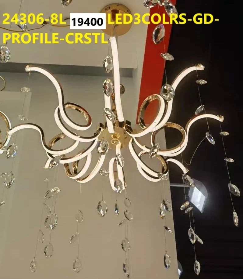 LightHouse Jhoomer 24306-8L - LED 3 Colours, Gold, Profile, Crystal