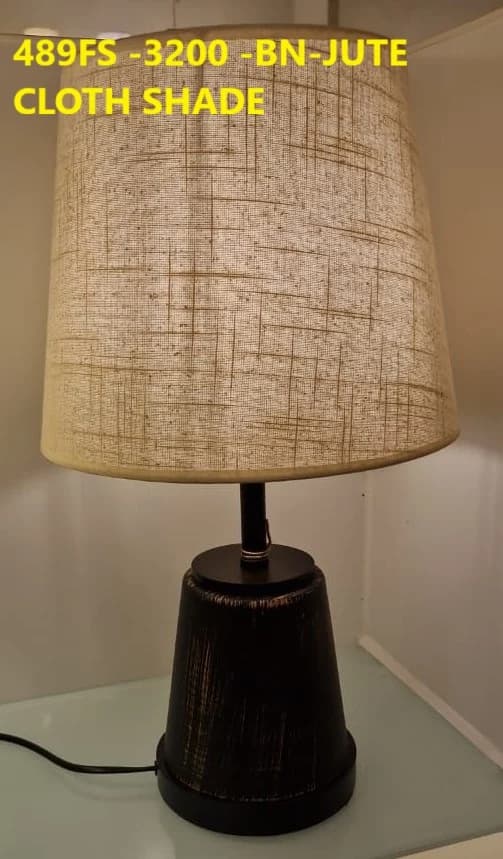 LightHouse Table Lamp 489FS - Brown, Jute Cloth Shade, view 1